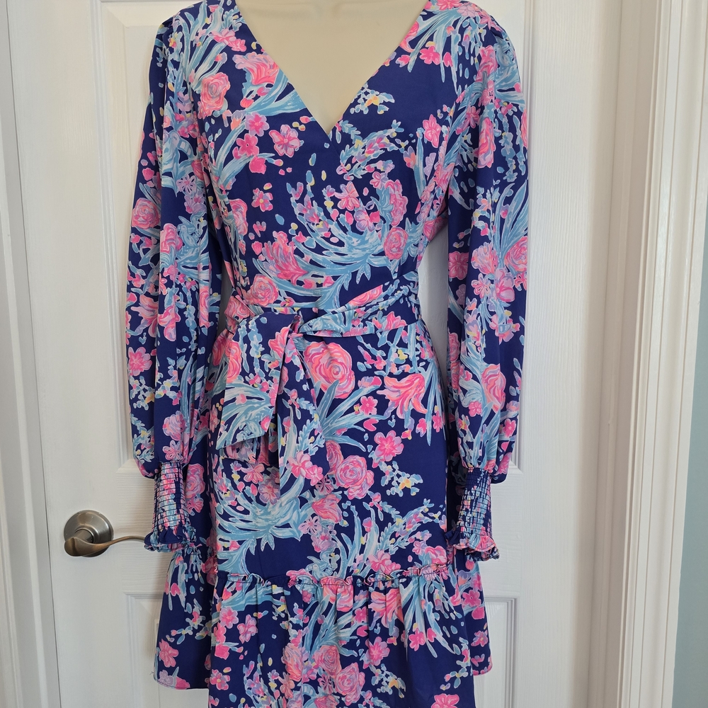 Lilly Pulitzer Vibrant Floral Long Sleeve Dress